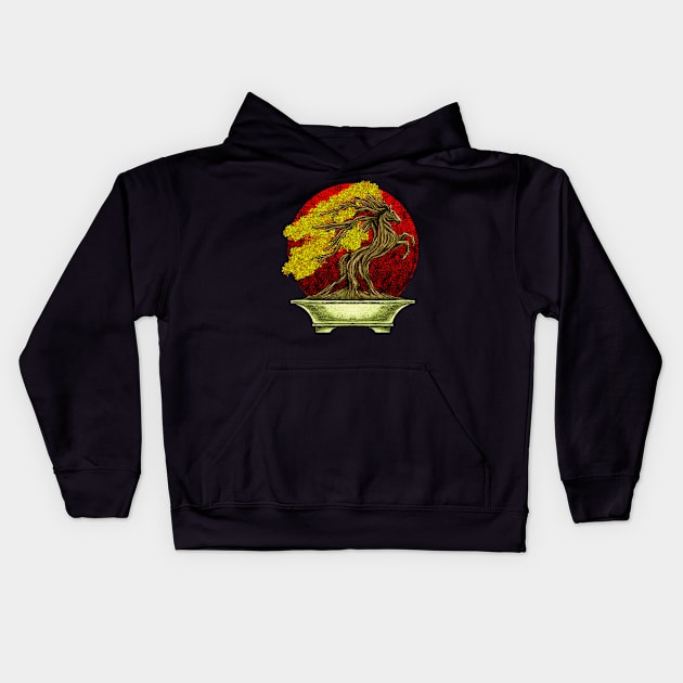 Bonsai Horse Kids Hoodie by Tuye Project